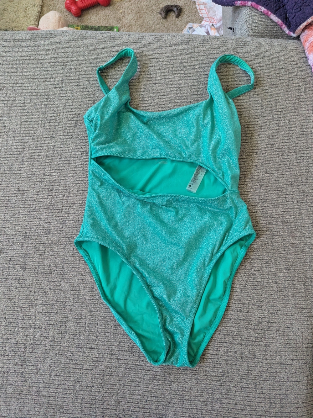 YITTY Teal Shimmer Cutout One-Piece Swimsuit